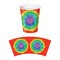 Party Central Club Pack of 96 Red and Green Tie-Dyed Disposable Paper Drinking Party Tumbler Cups 9 oz.